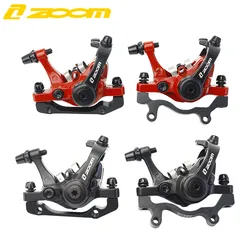 ZOOM Mountain Bike Mechanical Disc Brake Caliper 160mm Double Brake MTB Line Pulling Disc Brake With Rotor Aluminum Alloy