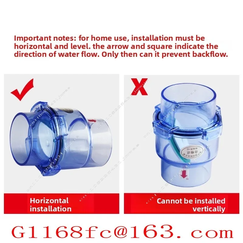 Transparent Check Valve, Anti Backflow, Anti Overflow Toilet Overflow, Odor 50 110
