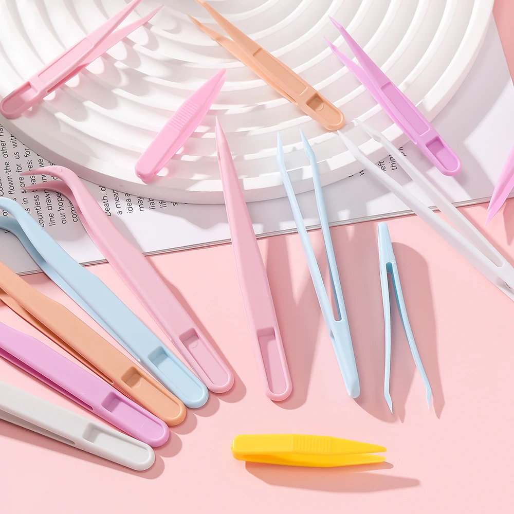 10pcslot Hand Candy Creative Scrapbooking Stickers Tape Precision Tweezer Macaron DIY Jewelry Findings Tool