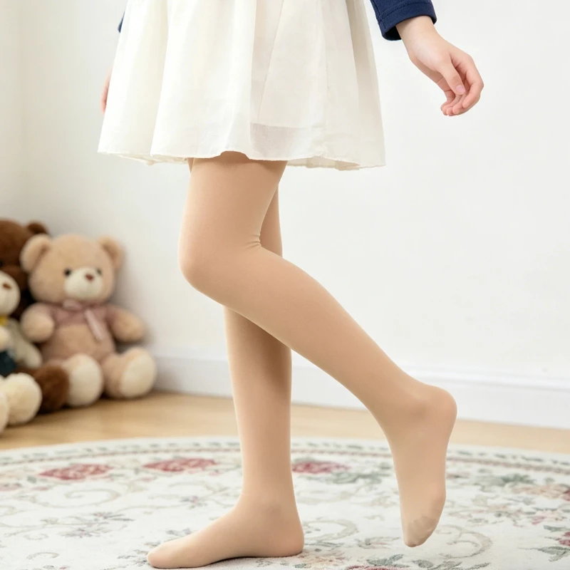 

Kids Candy Color Velvet Dance Tights Soft Plush High Elastic Breathable Footed Pantyhose Comfortable Ballet Performance Leggings