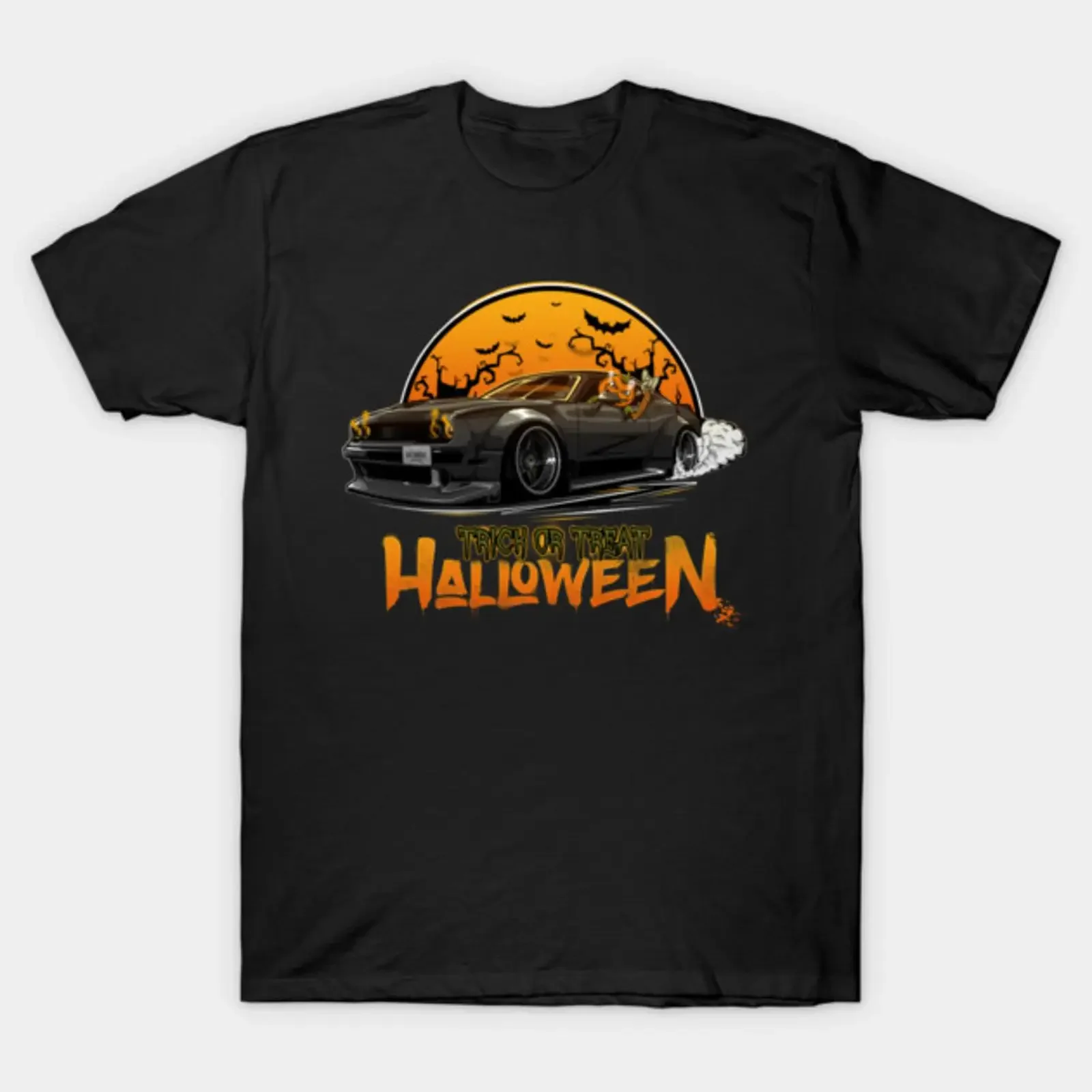 USDM Challenger Demon Halloween CarCorner T Shirt vintage Washed fashion Top For Everyday Wear streetwear Unisex homme graphic