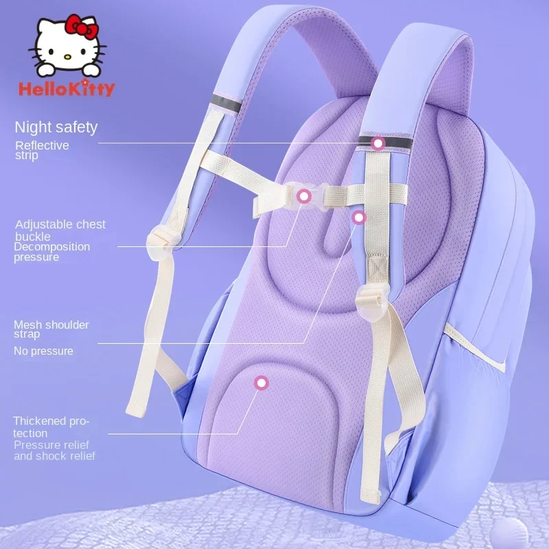 Imagem -03 - Kuromi Sanrio Bolsa de Escola Primária para Crianças Mochila Portátil para Carga Infantil Grau 36 Cinnamoroll