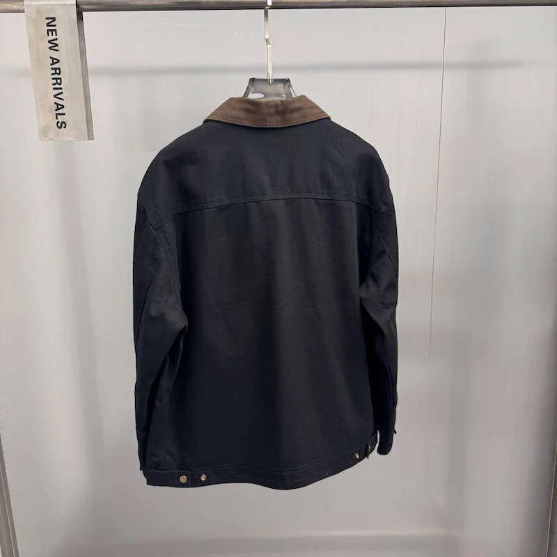 Autumn men's jacket, American retro washed workwear, denim jacket, fashionable lapel jacket