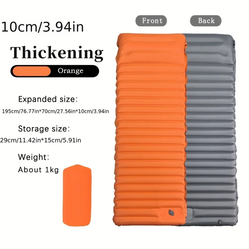 10cm outdoor camping inflatable mat pad TPU ultra-light thick moisture-proof inflatable bed portable car tent sleeping mat foot