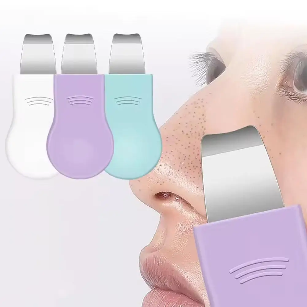 أداة إزالة الرؤوس السوداء، منظف الوجه من السيليكون، مكشطة فرشاة مسام الأنف 2 في 1 للتنظيف العميق، ملعقة جلد الوجه، أنف Bl F4U2