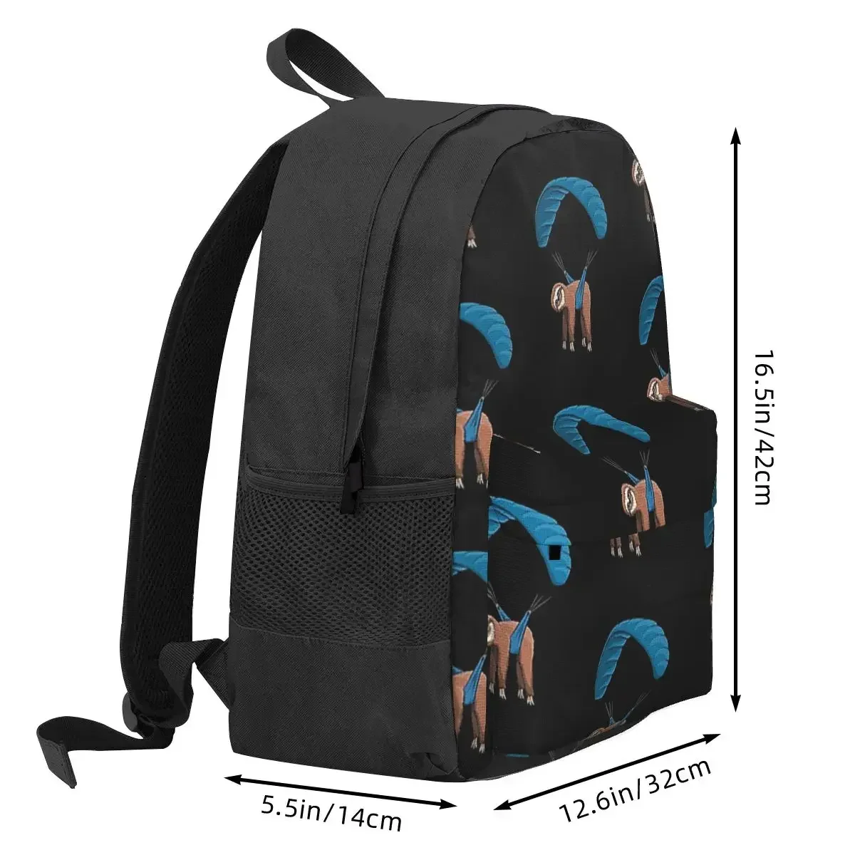 Paragliding Flying Sloth Skydiving Paraglider Backpacks Boys Girls Bookbag Children School Bags Laptop Rucksack Shoulder Bag