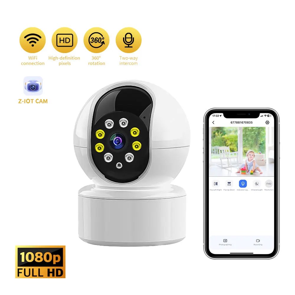 

A10 WiFi IP Camera Bulb Cam 1080P Mini Camera Wireless Baby Monitor AI Tracking Security Video Surveillance Pet Cam Indoor