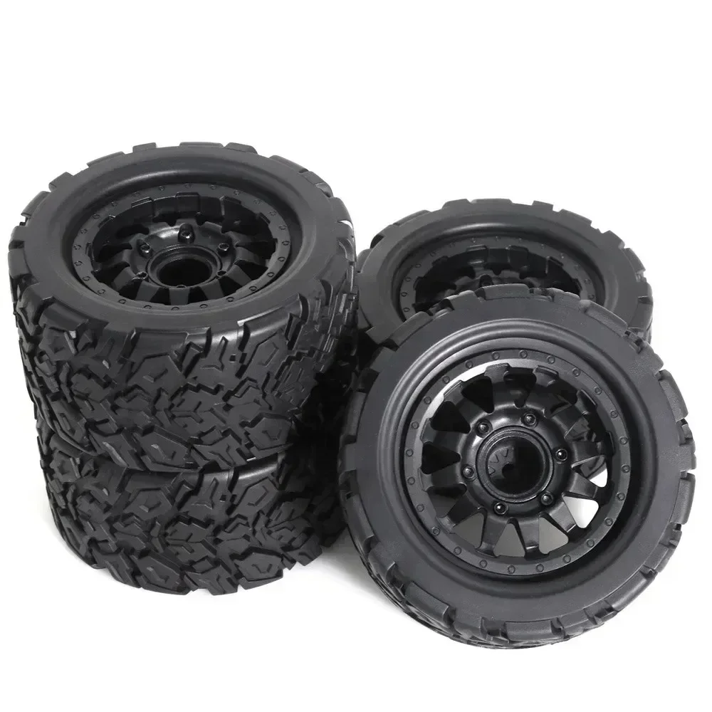 4 Uds 1:10 RC neumáticos universales para Tamiya HPI Kyosho Arrma 1/10 camiones accesorios de neumáticos RC coche adaptador de 12-14mm reemplazo de neumáticos de plástico