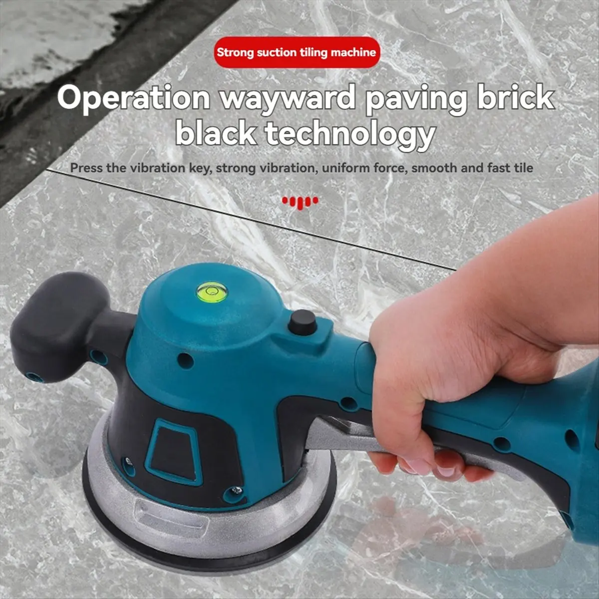 Tile Tiling Machine Electric Wall Floor Tiles Laying Vibrating Tool Enlarged Suction Cup Home Tile for 18VBattery-ABFB