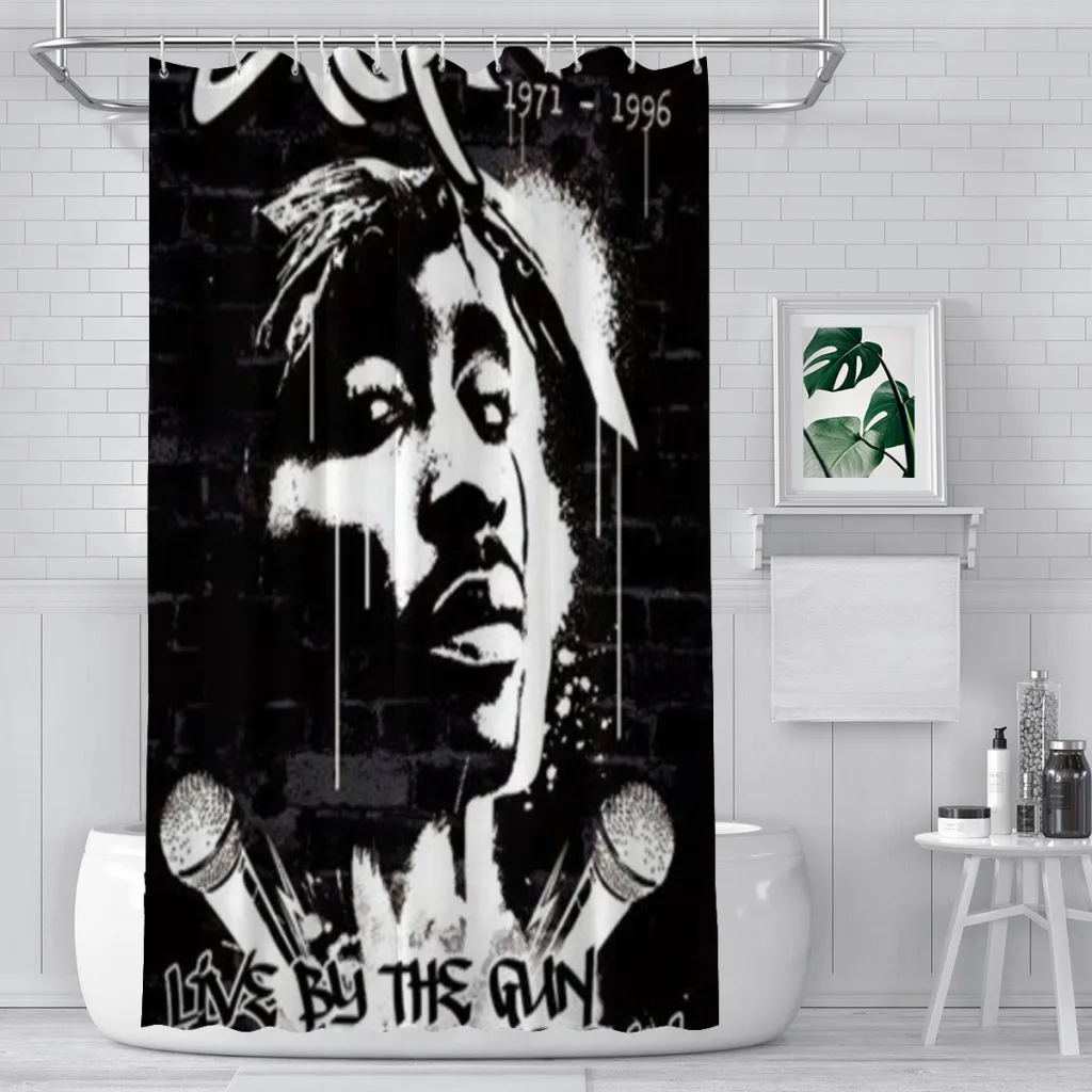 

2-Love-PAC Unique decor Modern Fabric Bathroom Shower Curtains art design Print Curtain