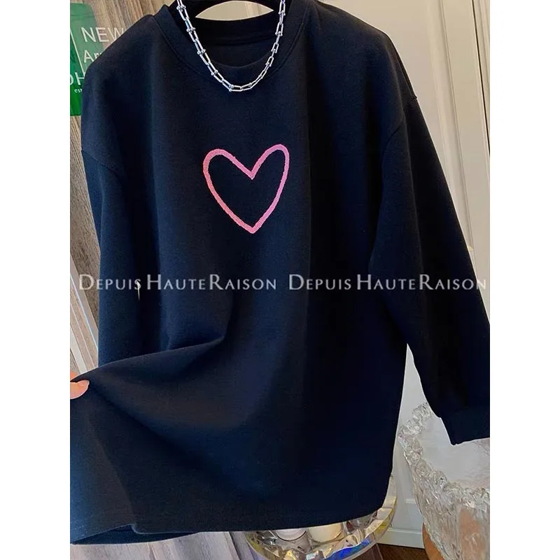 Spring Basic Loose Casual O-neck Long Sleeve Sweatshirts Women Fashion Printing Young Style Tops Office Lady Vintage Pullovers