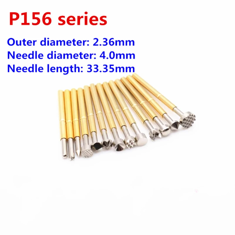 50PCS Spring Test Probe P156-A/B/D/E2/G2/H/J/Q1/Q2/T2 Outer Diameter 2.36mm Total Length 33.35mm PCB Probe