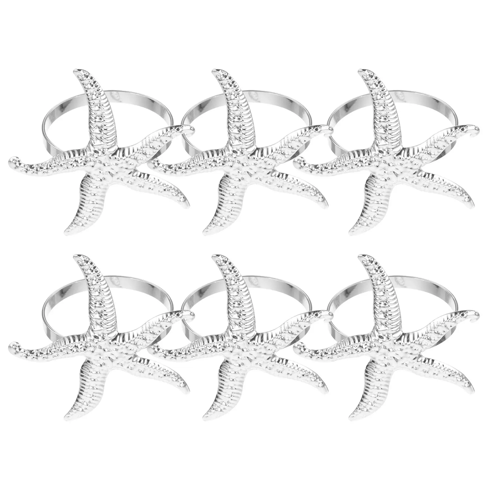 6Pcs Modern Minimalist Napkin Rings Zinc Alloy Serviette Buckles for Bridal Shower Engagement Corporate Event Dinner Table