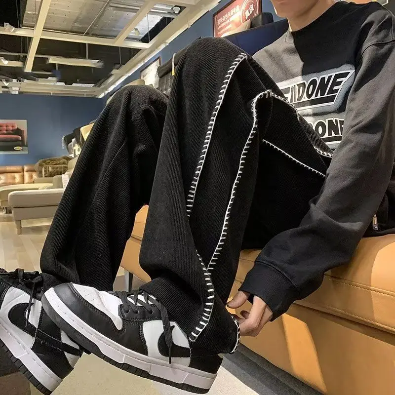 

Men's Spring Autumn Straight-Leg Trendy American Casual Pants