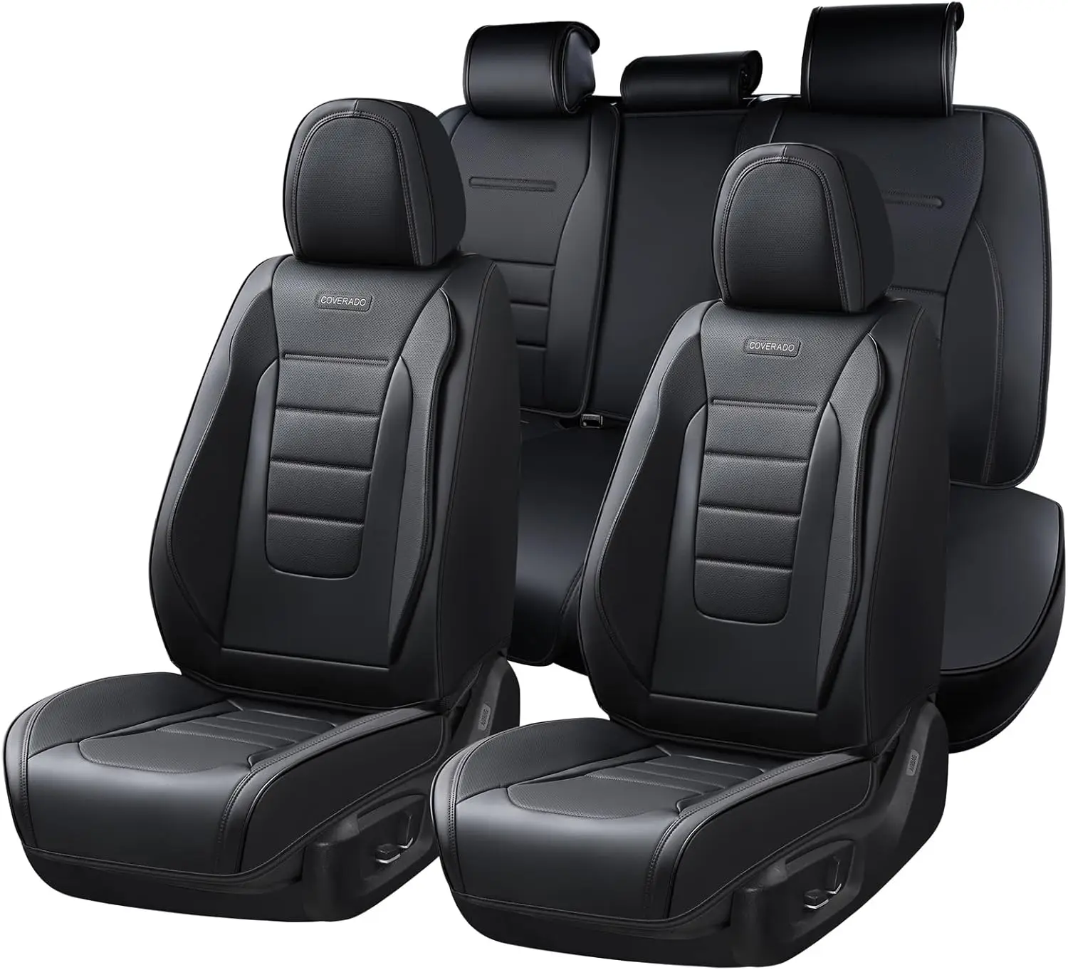 

Seat Covers Full Set, Black Car Cover, Covers for Cars, Car Protector, Nappa Leather Car Cushion, Waterproof