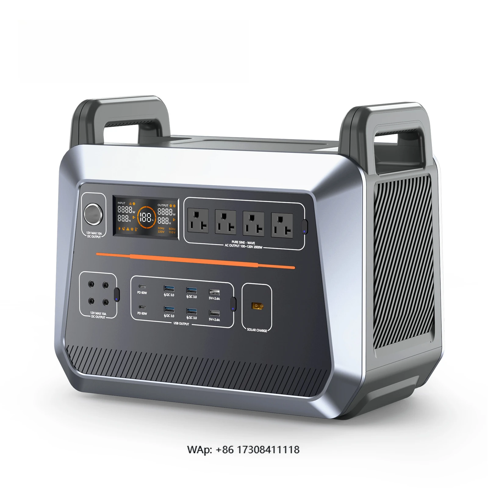 Solar Power Plant with UK European Union US Plug Fast Charging Portable Power Station 3000 Watts Pro Lifepo4 Solar Cell Energy