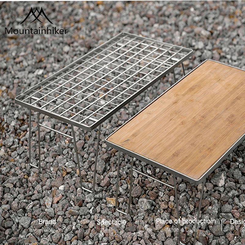 MOUNTAINHIKER Outdoor Stainless Steel Mesh Table Foldable Ultra-Light Portable Camping Folding Tables 60cm Table Board 캠핑테이블초경량