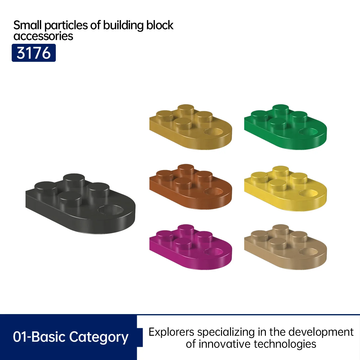 

Precision Brick 130Pcs/Lot 3176 Curved Part Basic Blocks Norm 2X3 Classic Accessorie of Moc Compatibility with Logo Toys