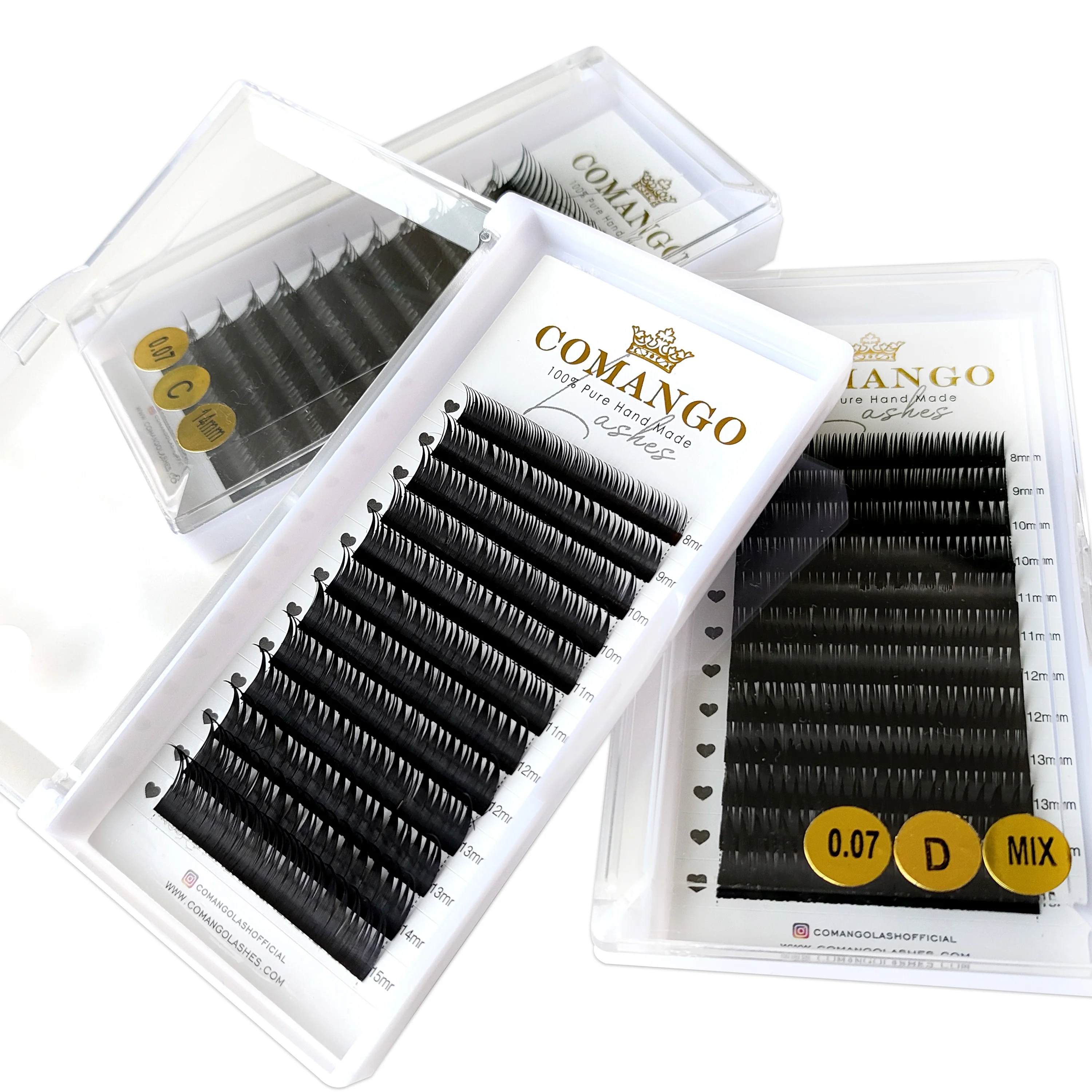 CoMango 12 rangées de cils manga humides cosplay cils du diable maquillage coréen C / D / M / L curl spikes cluster préfabriqués fausses extensions de cils