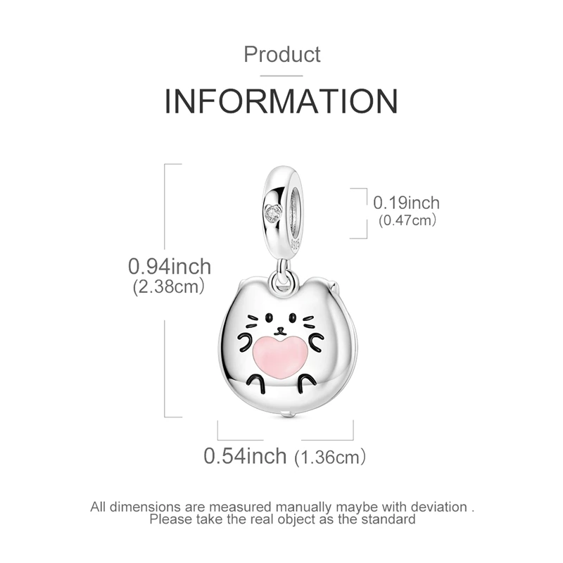 Neue 925 Sterling Silber Charms Perlen Schlüssel Löwe Mond Affe Katze Kuchen Anhänger Passend für Original Armband Damen Mädchen DIY Schmuck Geschenk – Detail 19