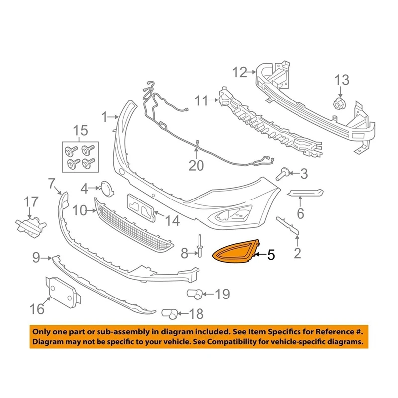 غطاء ضباب مصد أمامي للسيارة ، إطار لفورد حافة من من من من نوع Ford Edge-Ford fo10397fo1738177