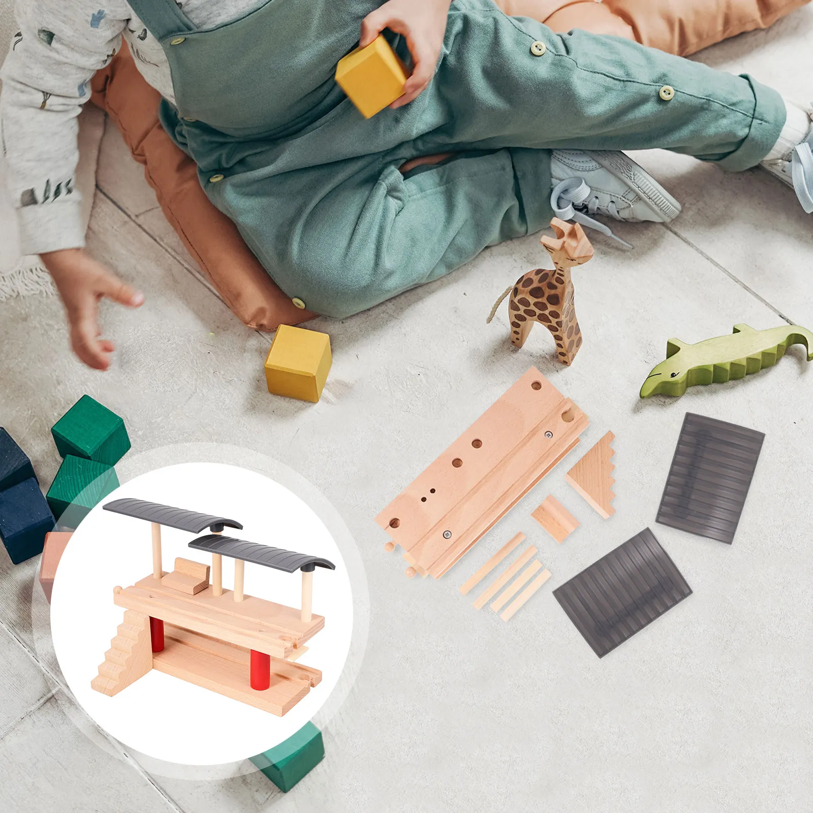 

Деревянная двухуровневая железнодорожная платформа: увлекательный DIY-аксессуар для поездочных наборов, развивающий творческие способности детей