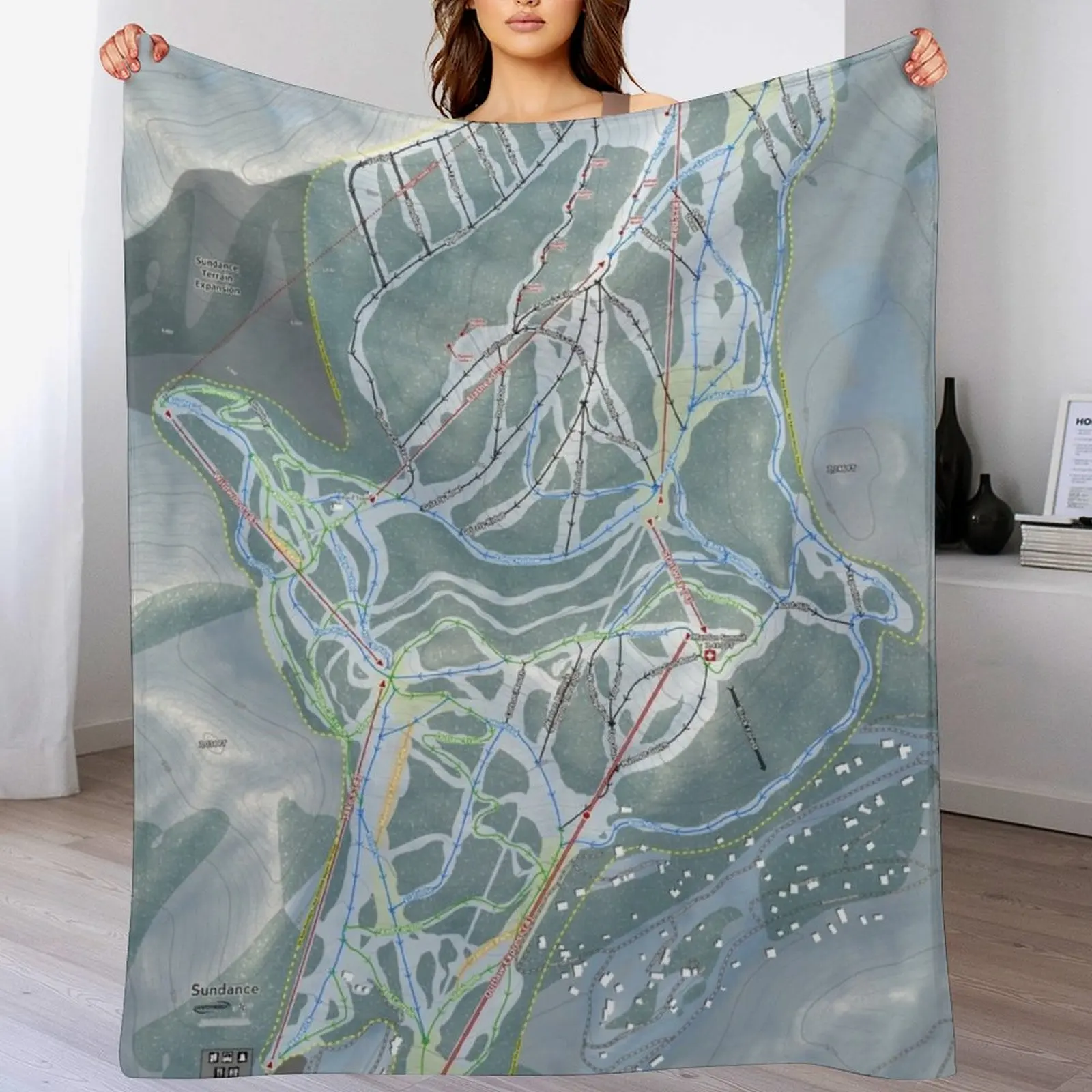 

Sundance Resort Trail Map Throw Blanket for babies Hair Camping Polar Blankets