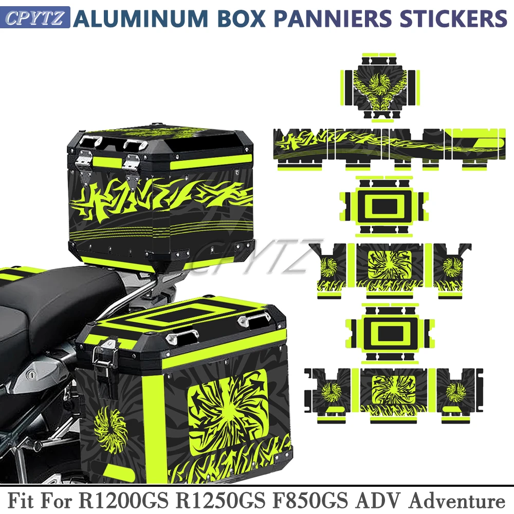 Fit For R1200GS R1250GS F850GS ADV Adventure Aluminum BOX Decorative Sticker Protector Set Motorcycle Panniers Decals