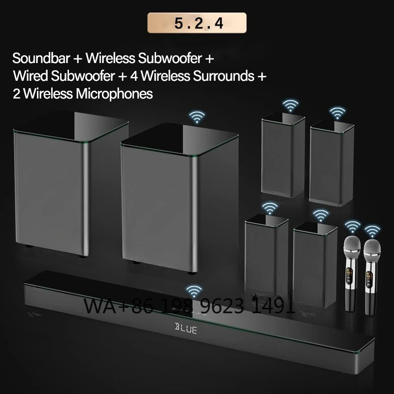 5.2.4 Channel Dolby Atmos TV Soundbar Wireless Surround Home Theater System Dual Bass for Living Room Karaoke
