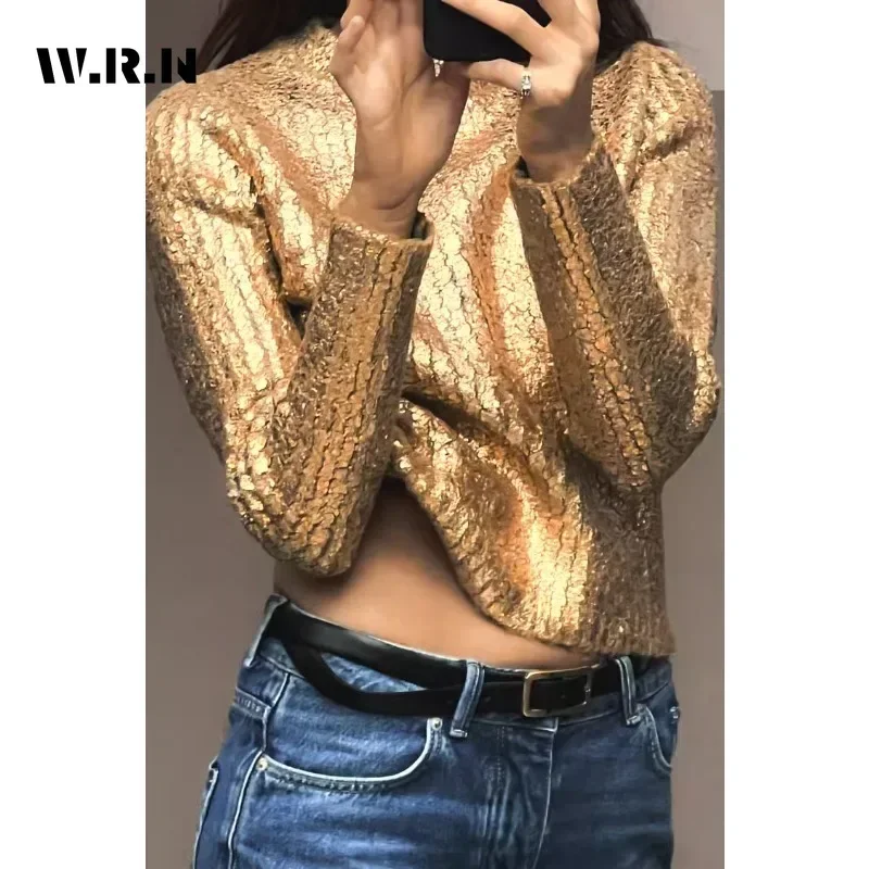 

2023 Winter Hotsweet Casual Round Neck Crop Top Long Sleeve Pullovers Women Solid Color Sheath Ladies Sexy Clubwear Sweater