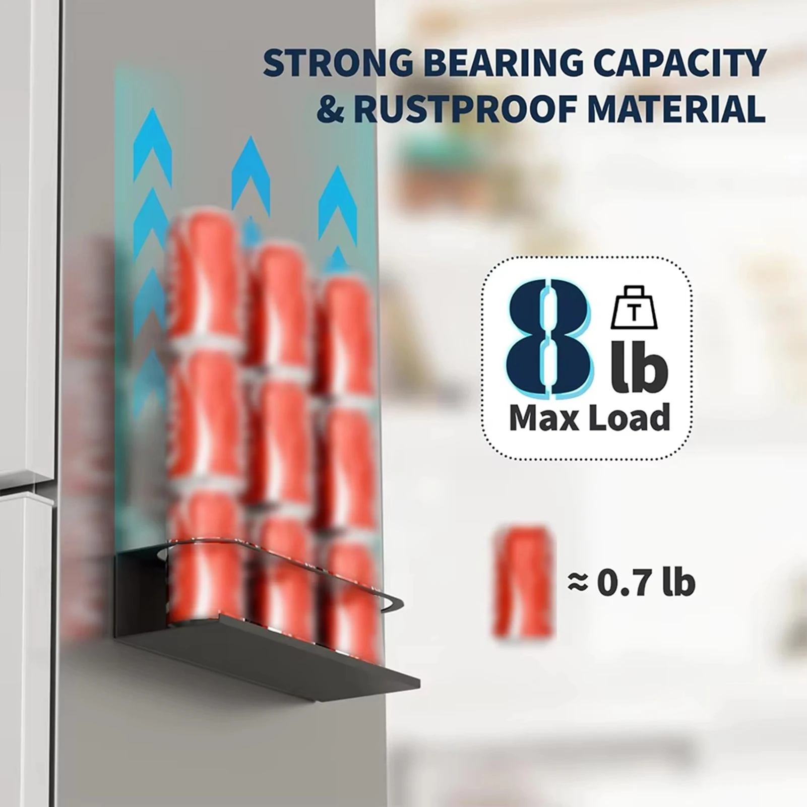Magnetic Water Bottle Organizer 8lb max load Space Saving Design Coffee Cup Holder Suitable for Mugs Neatly Organized
