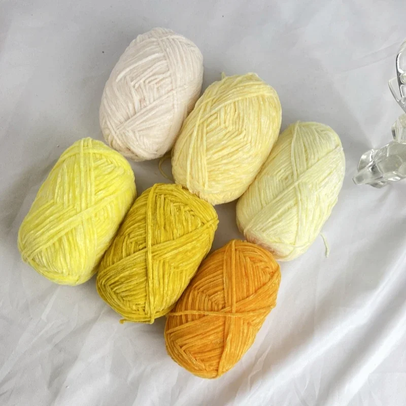 

40g Yarn Chenille Wool 2mm Golden Velvet Wool Yarn Ball Golden Silk Edelweiss Handmade DIY Doll Crochet Knitting Yarns 148/M