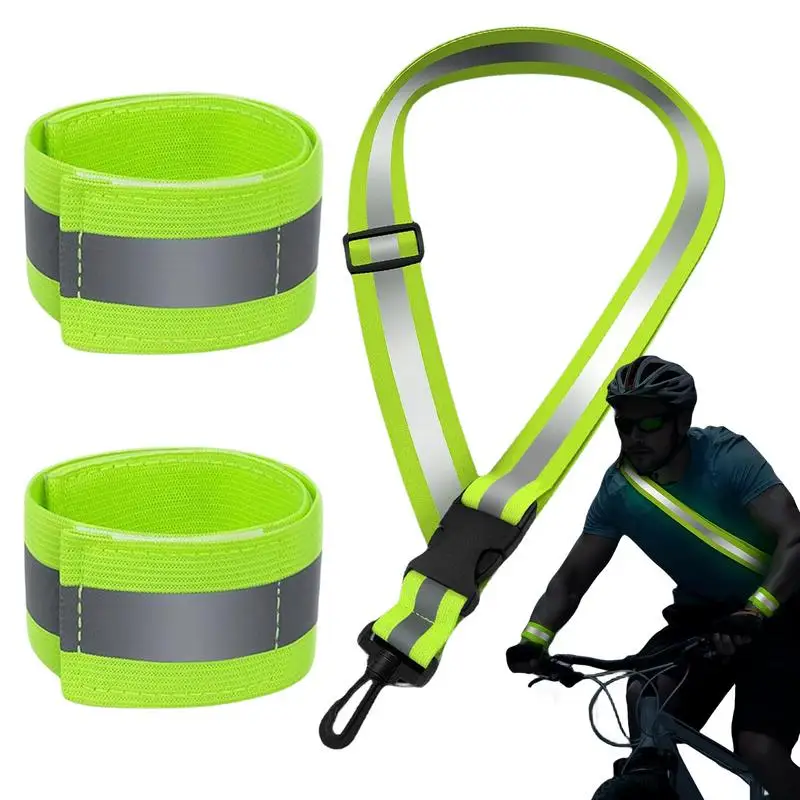 

Reflective Safety Shoulder Belt High Visibility Reflective Elasticated Strip for Cycling Walking at Night Belt Safety Strap