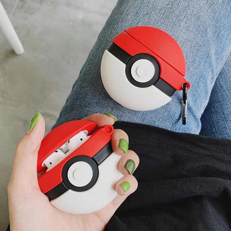 Cute Cartoon Pokemon Poke Ball 3D Silicone Earphone Cases for Airpods pro 3 2 pro2 4 Wireless Bluetooth Headset Cover