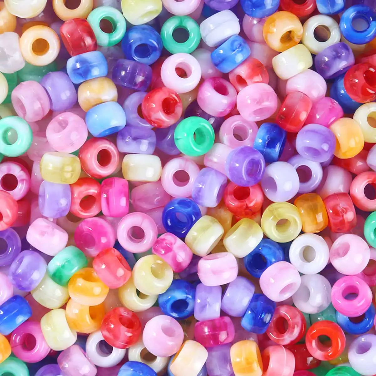 100/200/1850 stuks Pony Beads voor het maken van sieraden, meerkleurige plastic haarparels voor vlechten, kralen voor vriendschapssieraden