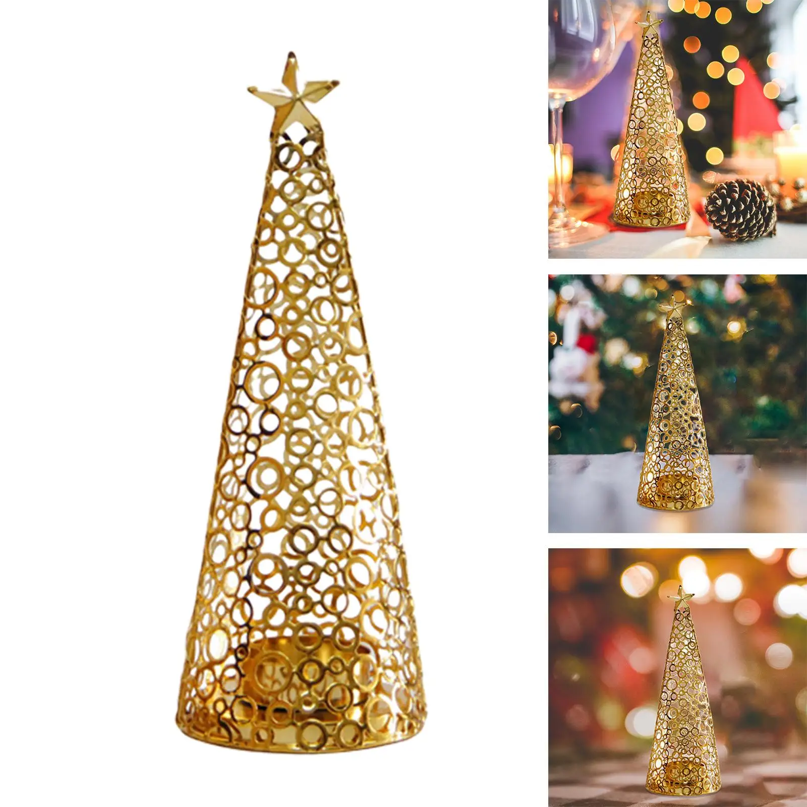 الحديد عيد الميلاد Tealight شمعة حامل الجدول الديكور لسطح المكتب المنزل