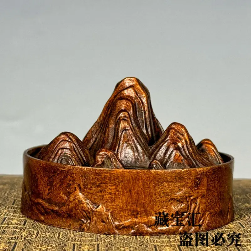 Vintage Old Collection Red Copper Unify Country Censer Qing Qianlong Boshan Furnace Tea Ceremony Sandalwood Incense Burner