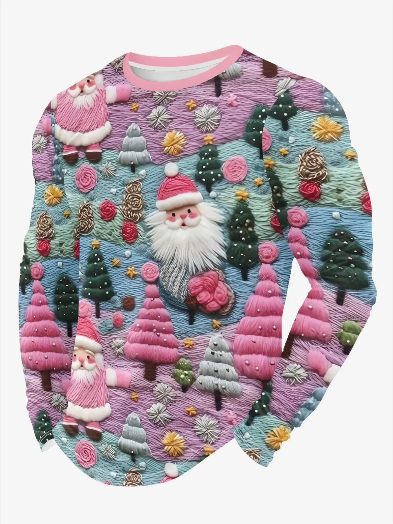 Heren Kerst 3D-bedrukt T-shirt Outdoor Sport en vrije tijd Campingkleding Straat Ademend Sneldrogend T-shirt met lange mouwen