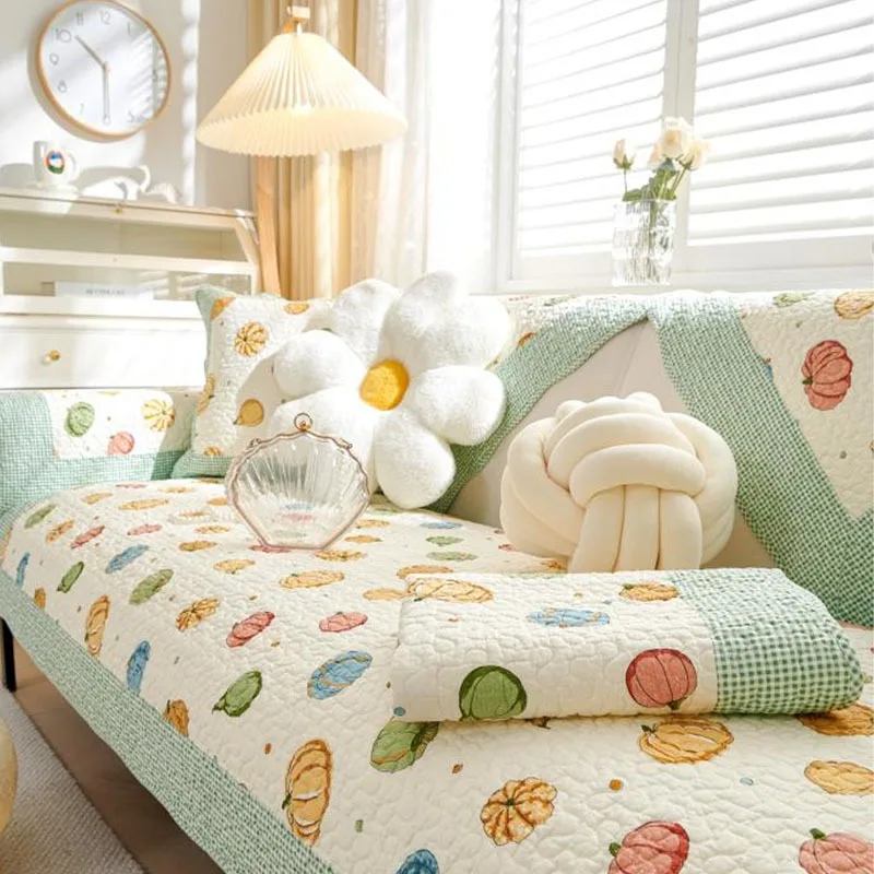 

Twill Cotton Washed Sofa Cushion Pastoral Soft Anti-slip Sofa Cover 1/2/3/4 Seat Sectional L-shaped Couch Covers for Living Room