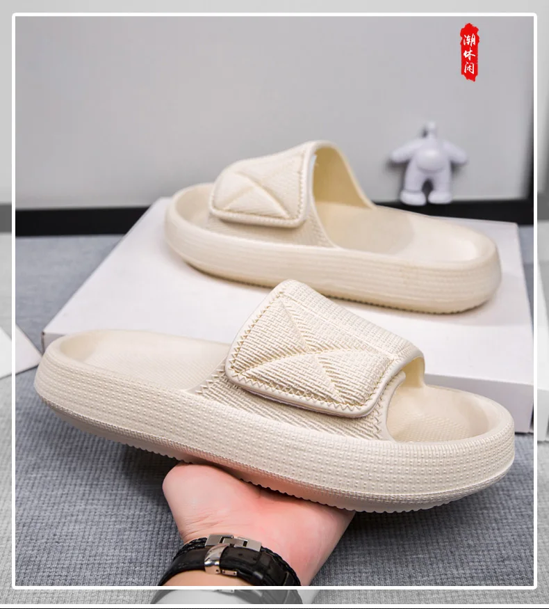 Sommerliche neue Pantoletten für Herren und Damen in Übergrößen, atmungsaktive Klettverschluss-Slipper für Paare, modische und vielseitige Sandalen mit dicker Sohle – Detail 3