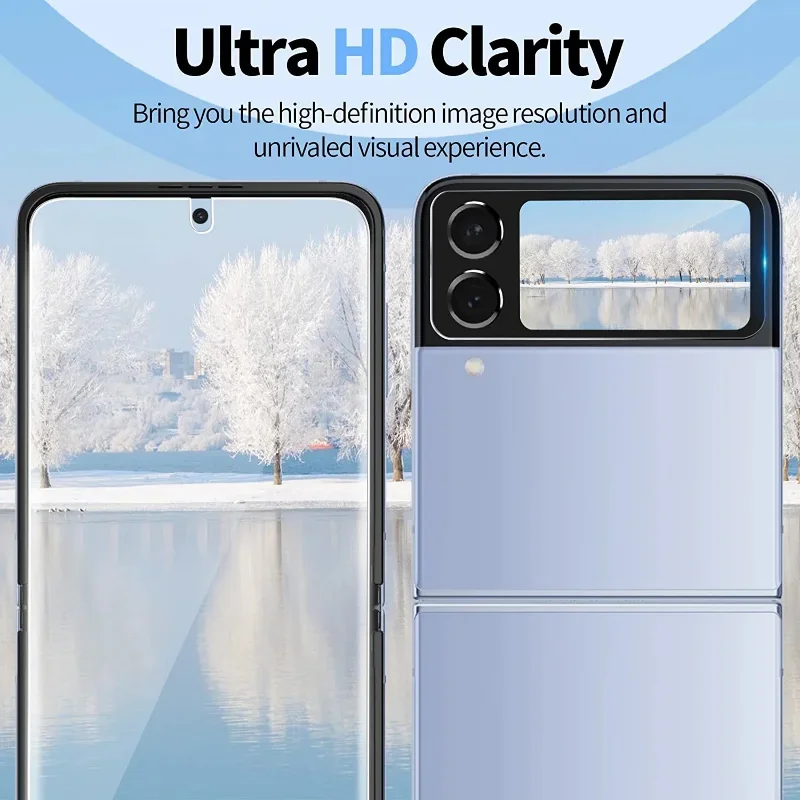 For Samsung Galaxy Z Flip 3 Soft Screen Protector Inner Screen Flexible Film Camera Lens Tempered Glass Film for Samsung Z Flip3