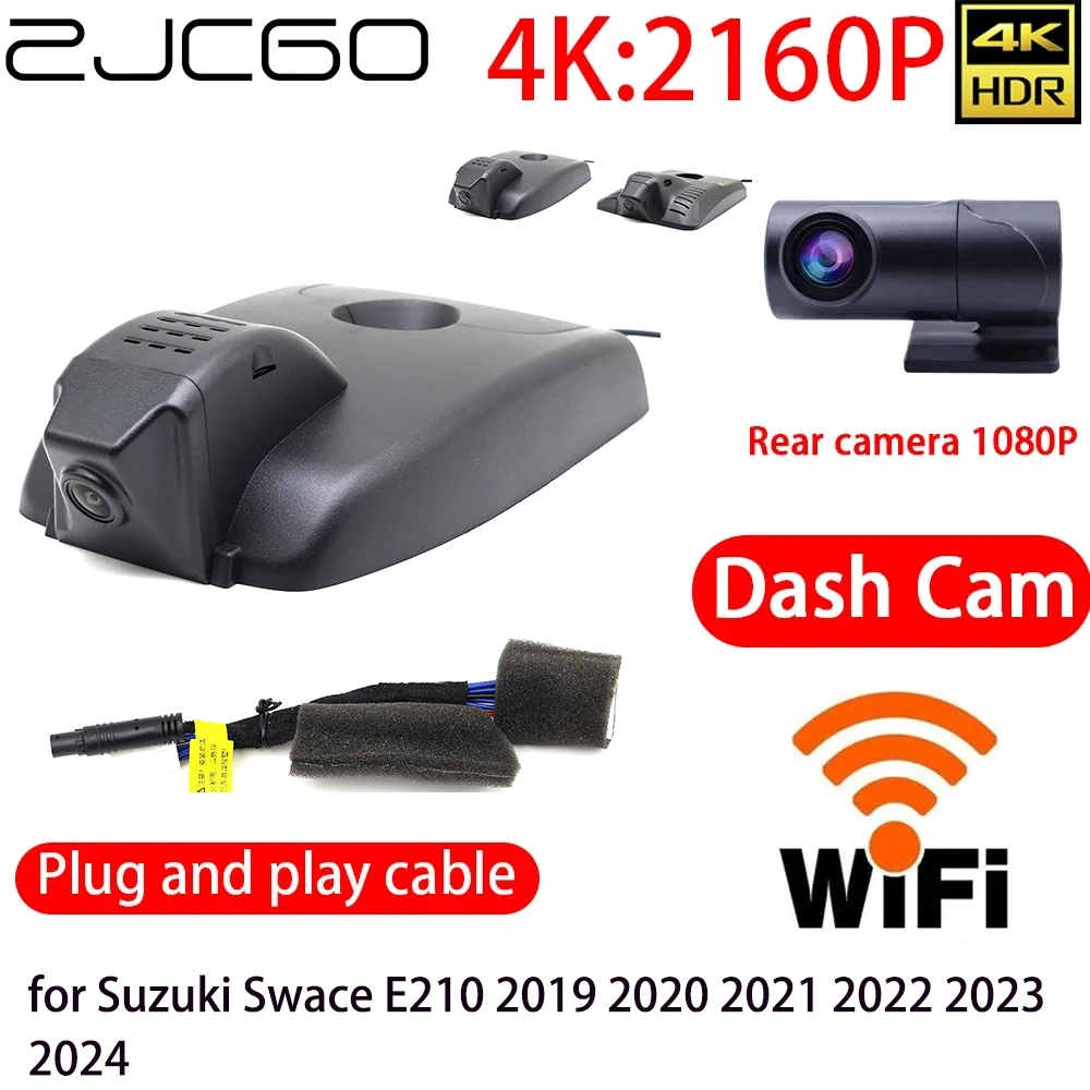 

ZJCGO 4K DVR Dash Cam Wifi Front Rear Camera 24h Monitor for Suzuki Swace E210 2019 2020 2021 2022 2023 2024