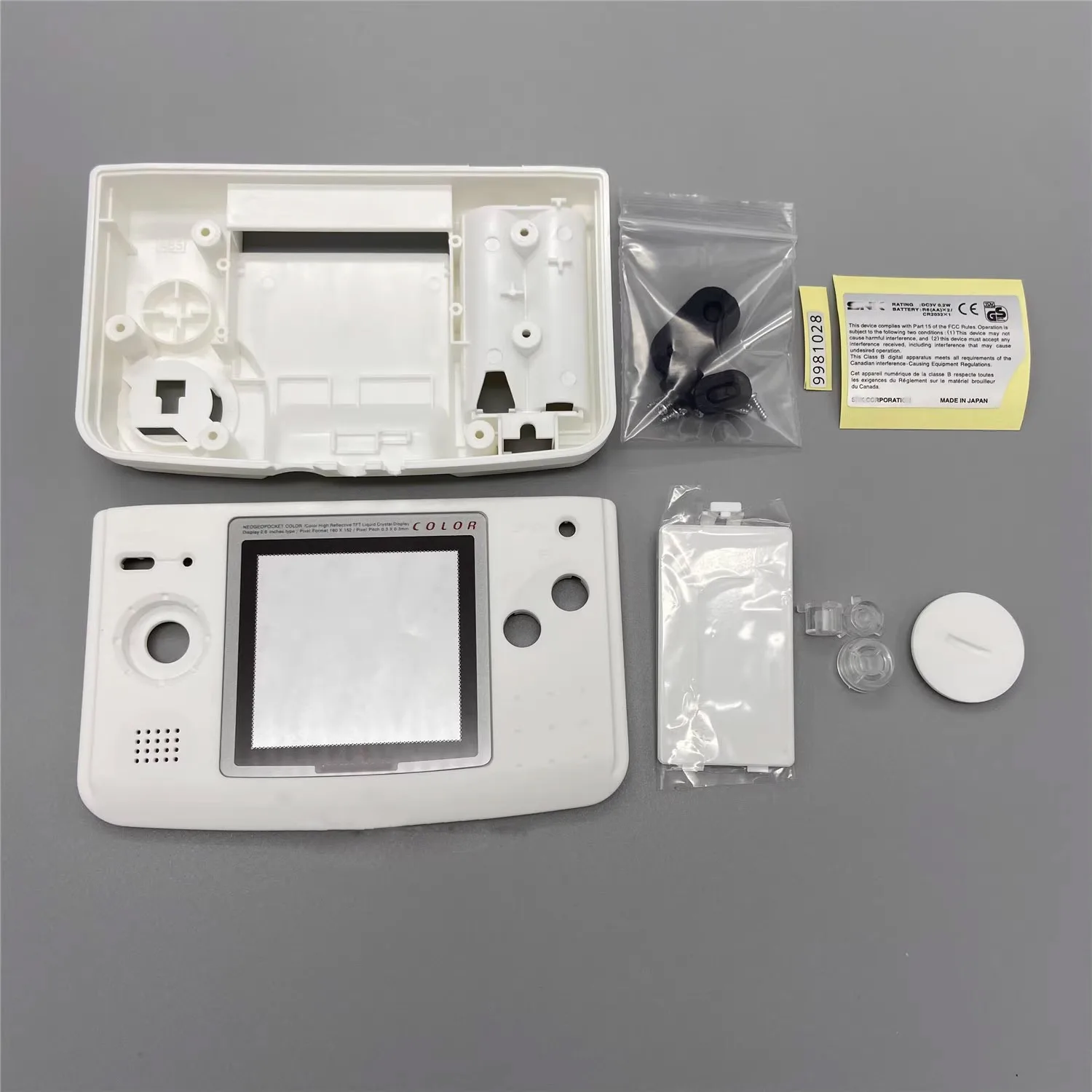 Housing Shell Cover Case with Battery Cover Conductive Adhesive Replacemen kit for Thick Machine SNK NEOGEO Pocket Color forNGPC