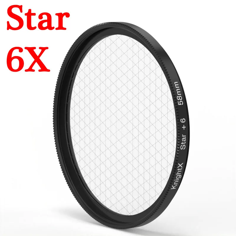 KnightX Special Effects Star Line 4 6 8 Star Camera Lens Filter For canon sony nikon 1200d 200d d80 dslr 52mm 58mm 67mm 77mm