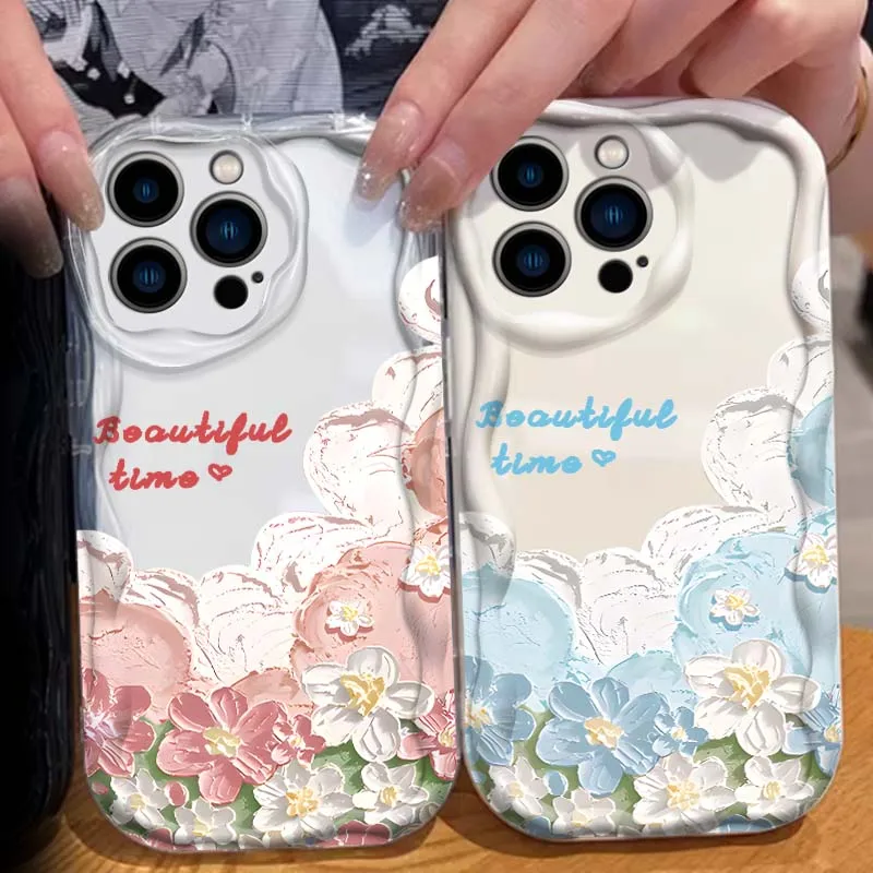 

Color Flower Art Popular For Apple iPhone 17 16 16E 15 14 13 12 11 XS Air Pro Max Plus Wave Oil Soft Funda Phone Case