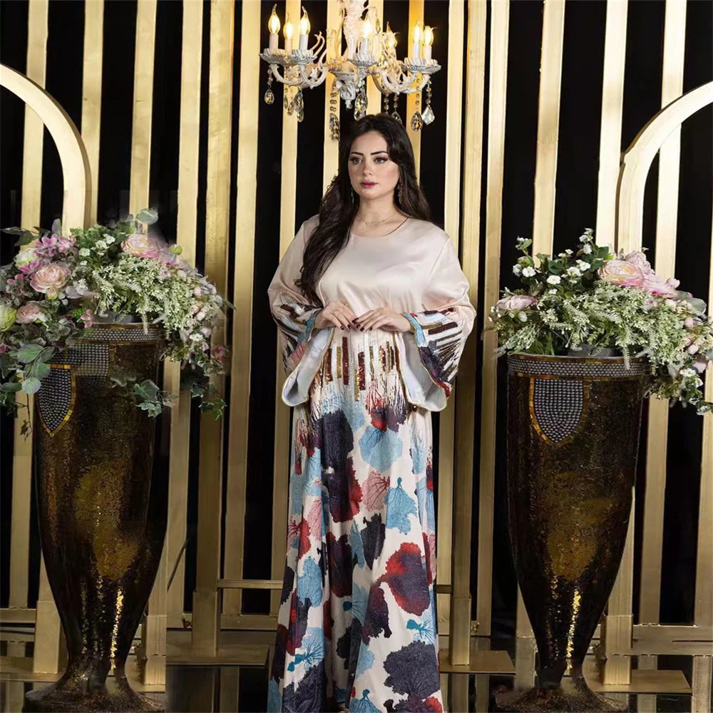 

Middle Eastern Robe Arab Dubai Muslim Women's Adha Bead Embroidered Fashion Dress