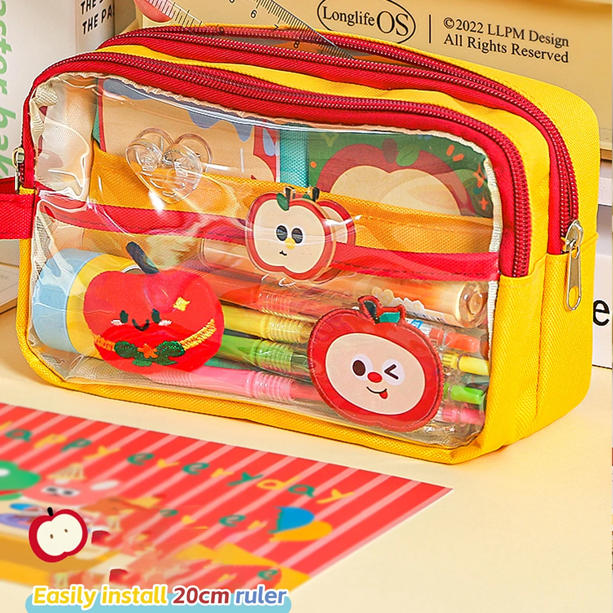 Large Capacity Pencil Bag Japanese Ins Style Multifunctional Bag Simple School Stationery Organizer for Junior High Students