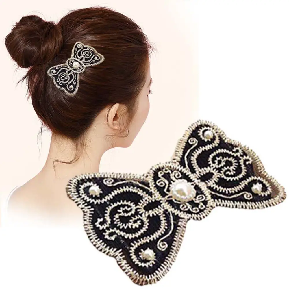 Leaves Flower Pearl Lace Magic Paste Bow Headwear Bangs Paste Bangs Hair Clips Hair Accessories