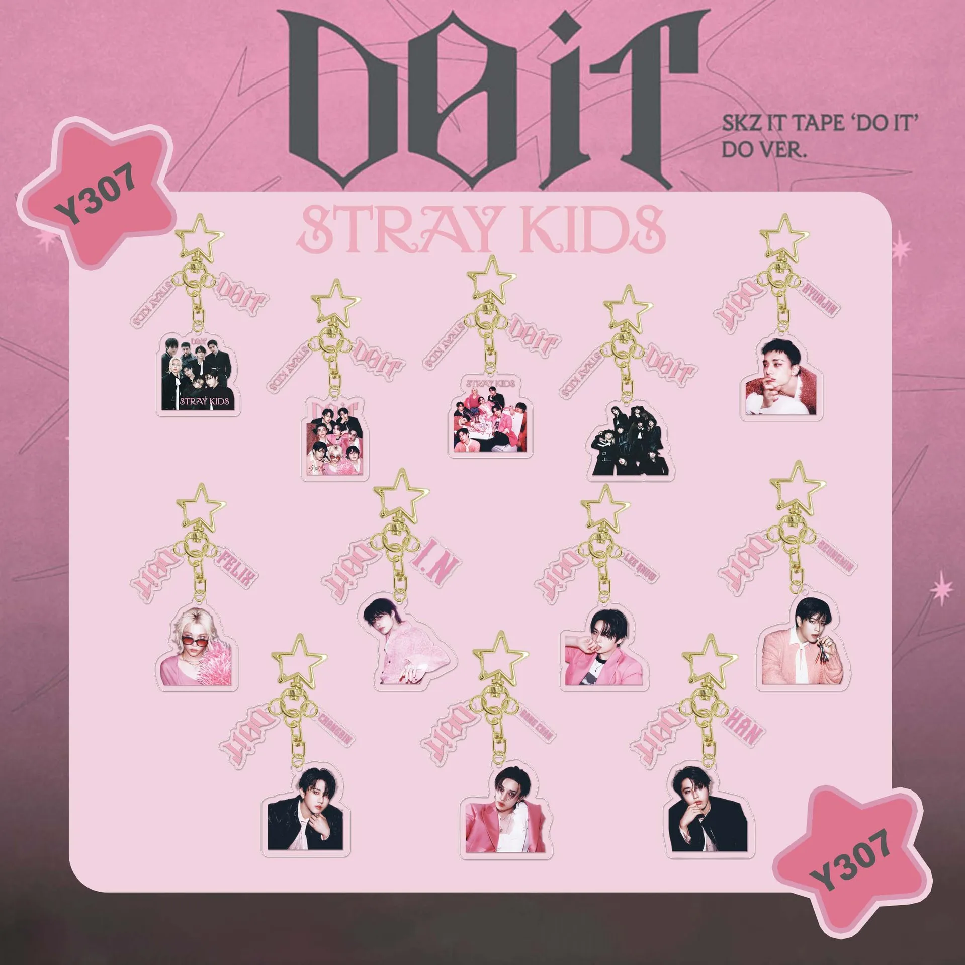 Nouveau Skzoo hommes Stray Kids acrylique porte-clés Han Zhicheng Fangcan sac pendentif bijoux trois pièces ensemble