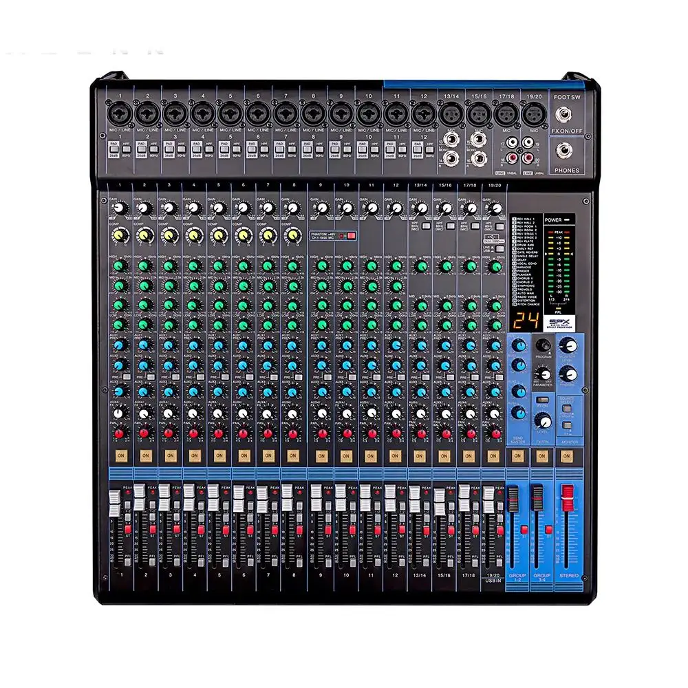 MG20 Professional 20-Channel Digital Audio Mixer With Metal Construction-DJ Controller & Sound System